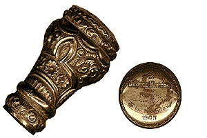 Walking stick knob with inscription